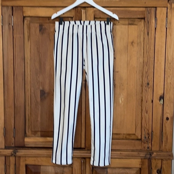 NWT Soft Surroundings Blue & White Striped Cotton Stretch Ankle Pants XS - Picture 2 of 15